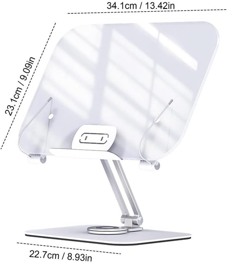 Book Stand Reading Holder in Bed Rotatable Support 360 Aluminum Alloy Turntable Portable Solid