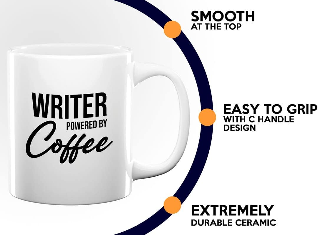Writer Coffee Mug 11oz White - Writer by coffee - Paper Butterfly Lid For Novelist Poet Columnist Encouragement journalist author book lover bookworm
