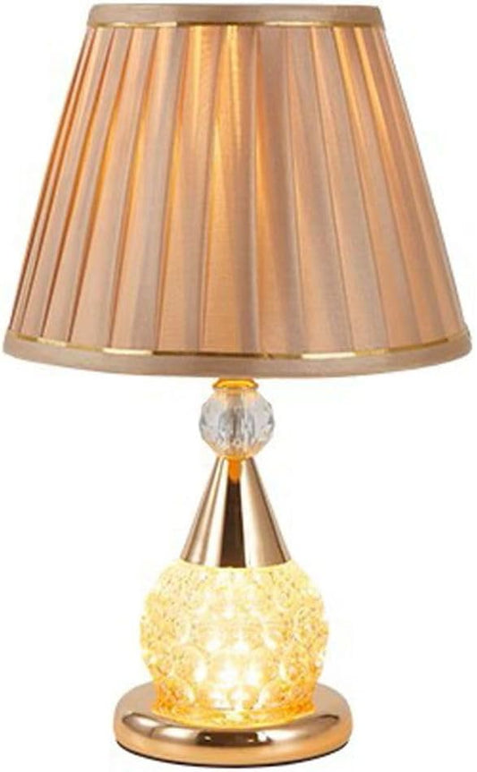 Bedroom Table Light Fabric Lampshade Tawny Glass body Study Room Desk Lamp Decorative House Table Lighting Fistures