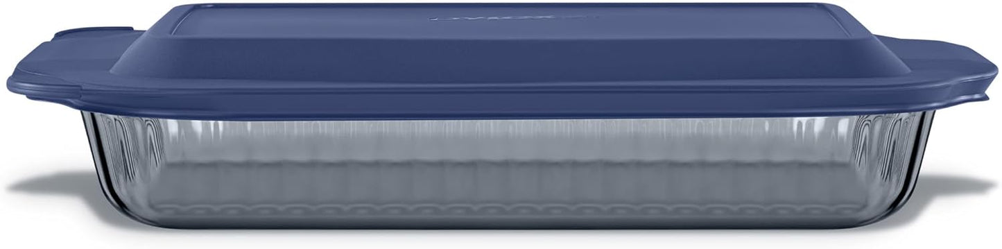 Pyrex Colors Tinted (9x13) Glass Baking Dish with BPA-Free Lid, Oblong Bakeware Glass Pan For Casserole & Lasagna, Dishwasher, Freezer, Microwave and Pre-Heated Oven Safe, Smoke