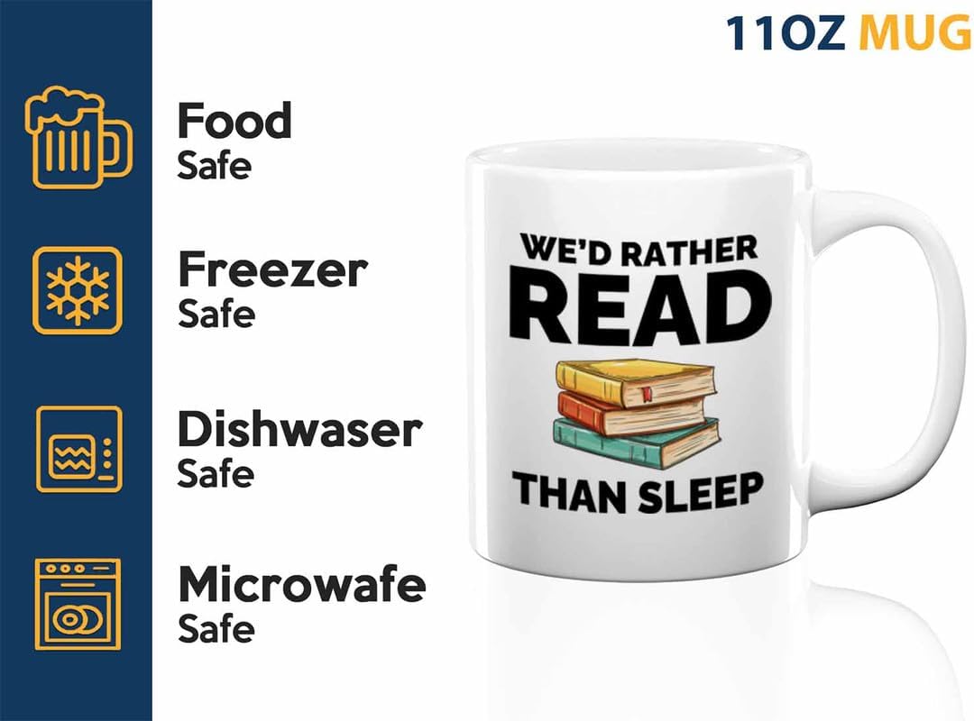 Book Lover Coffee Mug 11oz White - Read than sleep - Gift For Poets Bookish People Bibliophile Librarian Book Club Reader