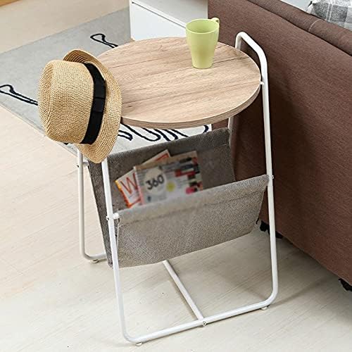 Simple Creative Oval Small Coffee Table Iron Sofa Corner Side Table Nordic Solid Wood Living Room Bedside Reading Table