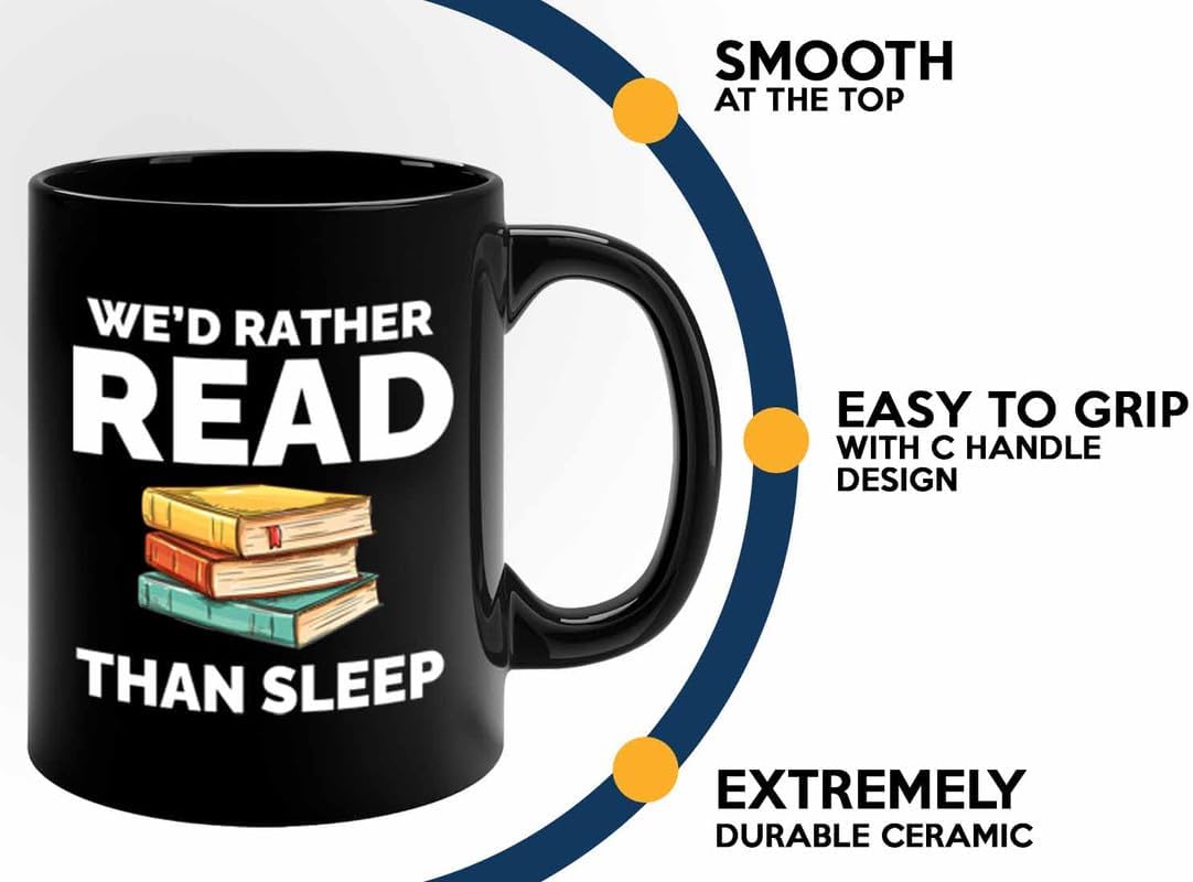 Book Lover Coffee Mug 11oz Black - Read than sleep - Gift For Poets Bookish People Bibliophile Librarian Book Club Reader