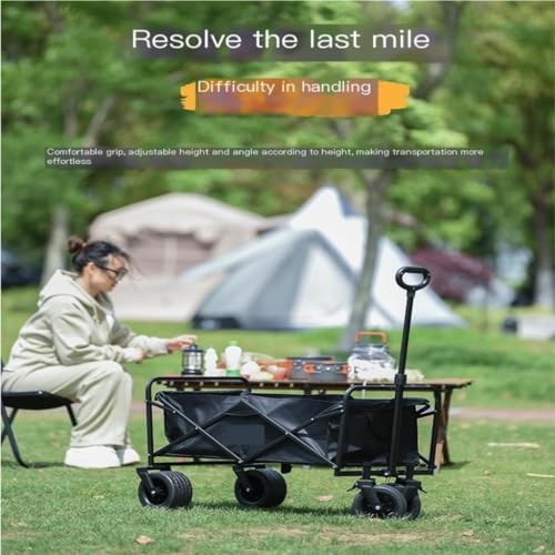 Portable Camping Cart,Outdoor Beach Trolley Cart for Camping Foldable Hand Push Picnic Car with Pull Rod Small and Portable Camp Cart