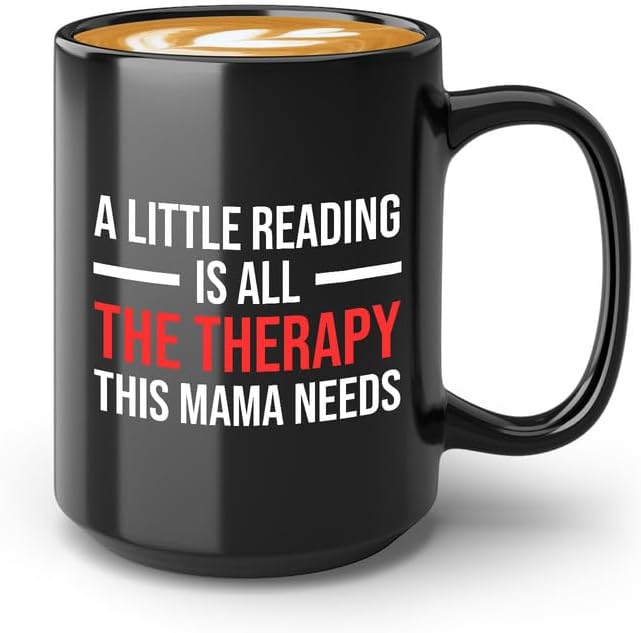 Book Lover Coffee Mug 15oz Black -Little Reading - Book Club Gifts Book Lover Cup Book Reader Romance Reader Gifts Gift For Avid Reader