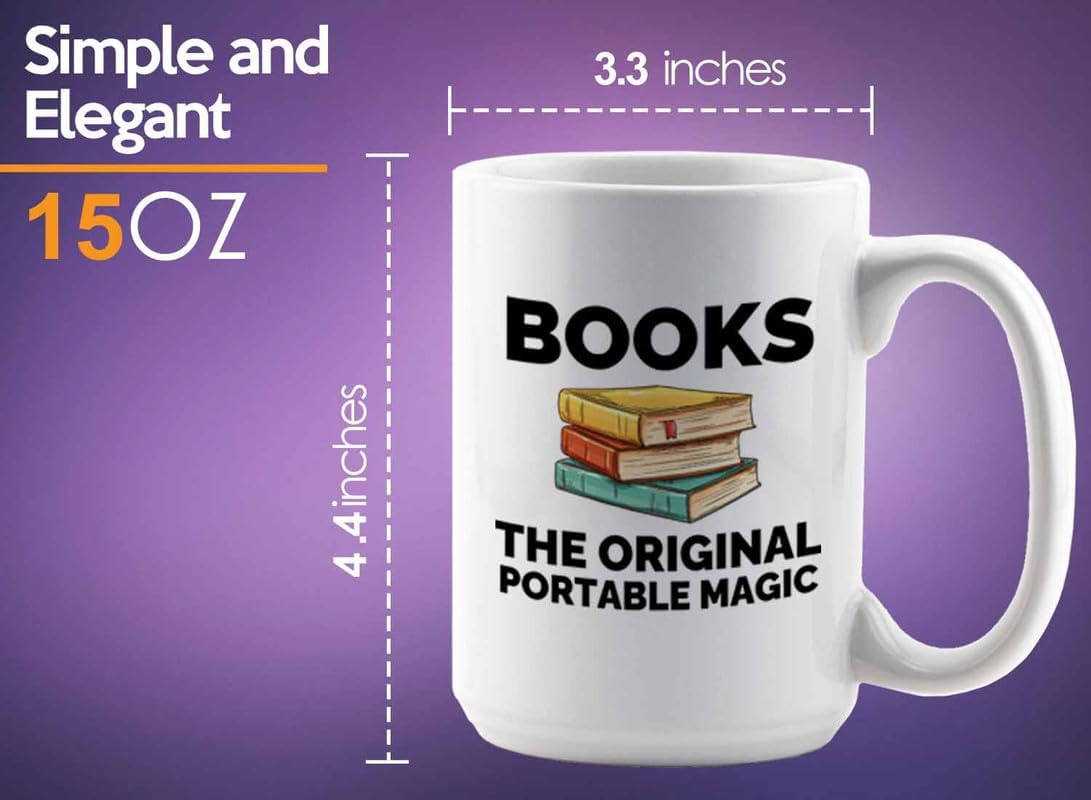 Book Lover Coffee Mug 15oz White - The original - Gift For Poets Bookish People Bibliophile Librarian Book Club Reader