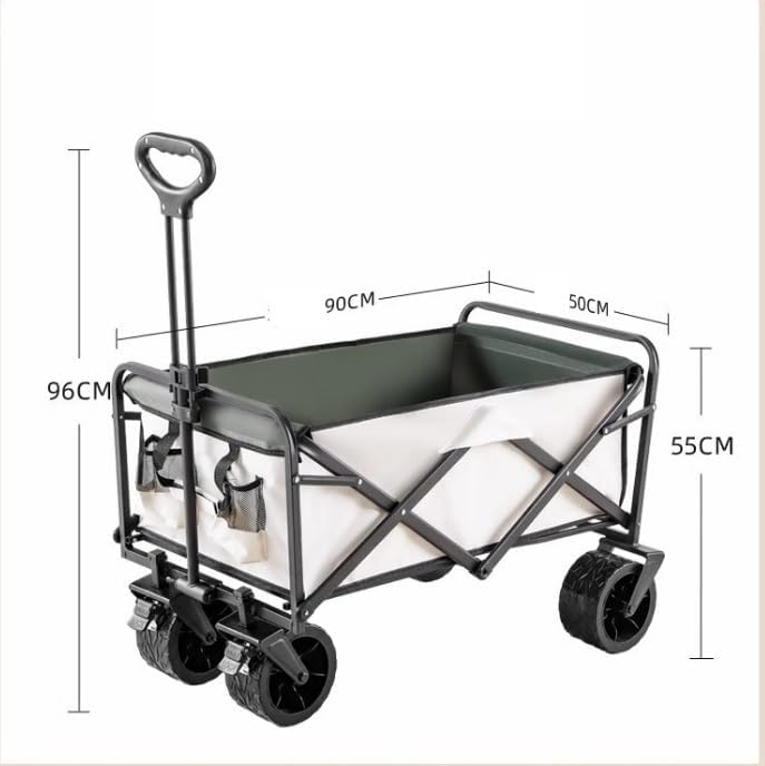 Portable Camping Cart,Outdoor Camping Folding Beach Wagon Cart with 4 Wheels for Festival Shopping and Garden Use