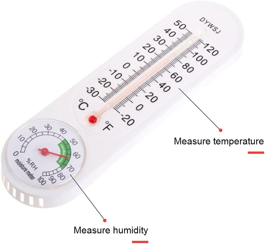 ZJchao Vertical Thermometer, Humidity Meter with Celsius and Fahrenheit for Greenhouse, Office, Labs, Nursery and More