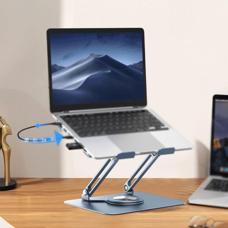 Laptop Stand with Expansion Dock Desktop Folding and Lifting Heat Dissipation Bracket 360 ° Rotating