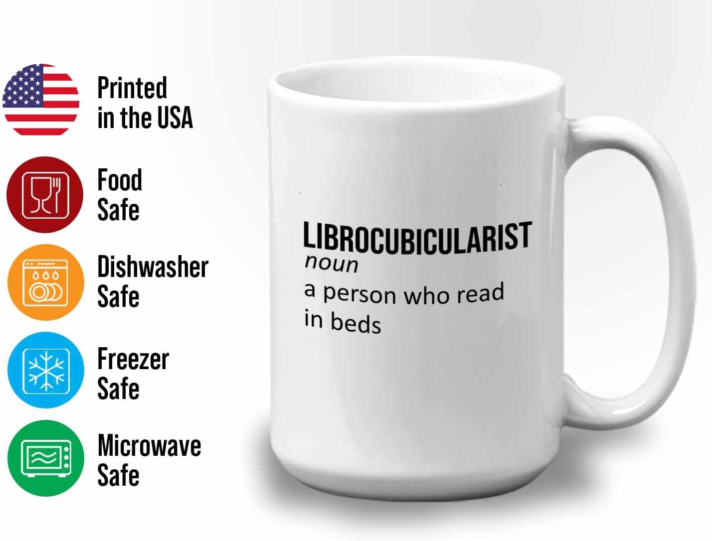 Bubble Hugs Writer Coffee Mug 15oz White - Librocubicularist A person who read in beds - Reading Book Lover for Bookworm Bibliophile Librarians Author Readers Bookish