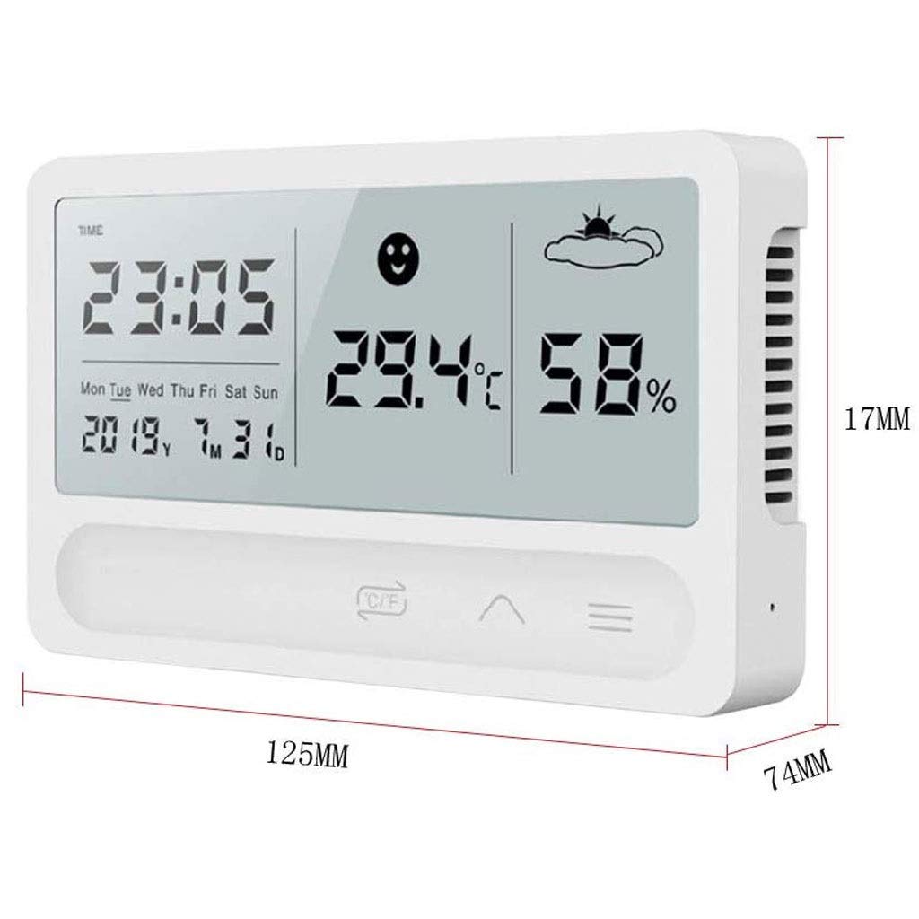 Room Thermometer - Temperature and Humidity Meter Alarm Clock Mute