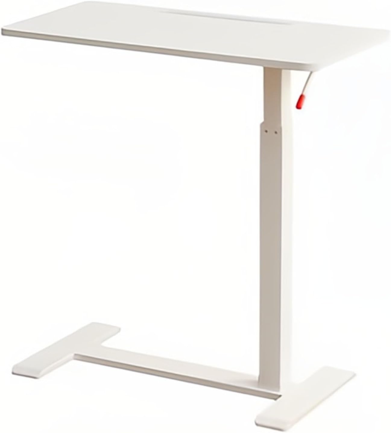 Height Adjustable Portable Overbed and Chair Nursing Table with Wheels - Hospital Bed Table - Laptop, Reading, Eating Breakfast Cart Stand C-Shaped Sofa Side Table