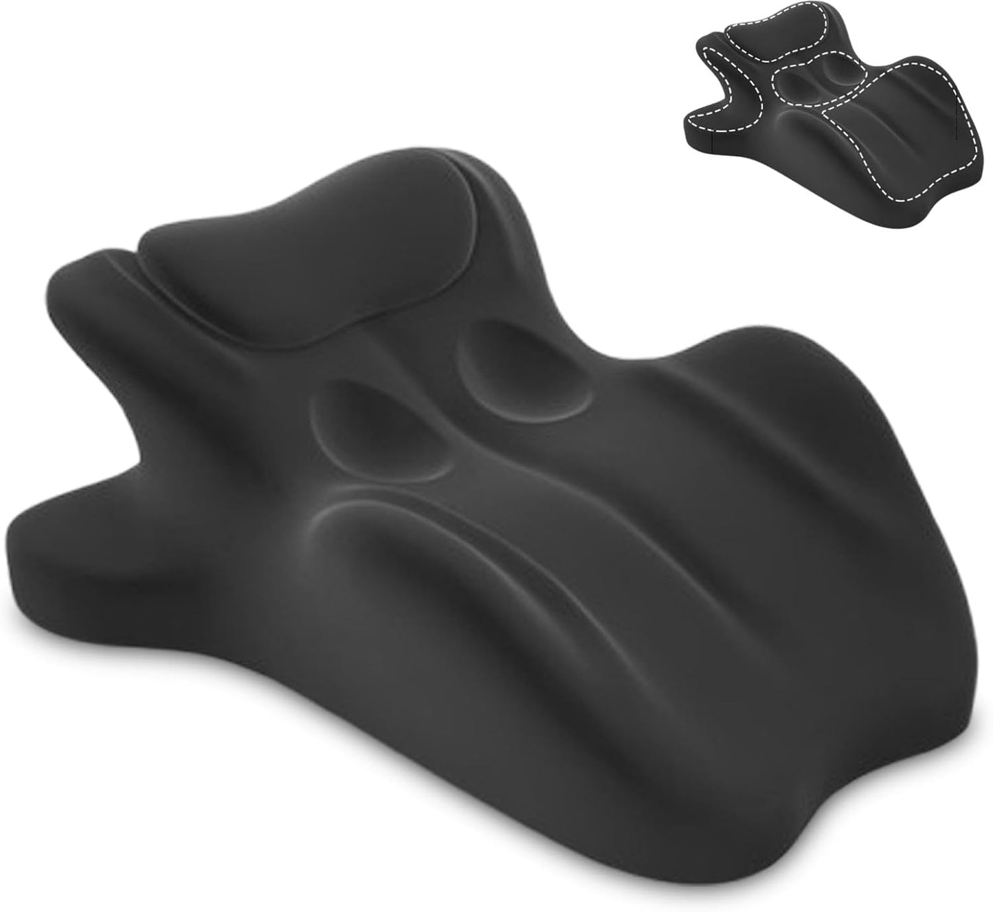 27 Degree Couples Pillow - Intimacy Pillows for Couples, Memory Foam Cushion for Intimacy Support & Back, Waist and Neck Support (Black)