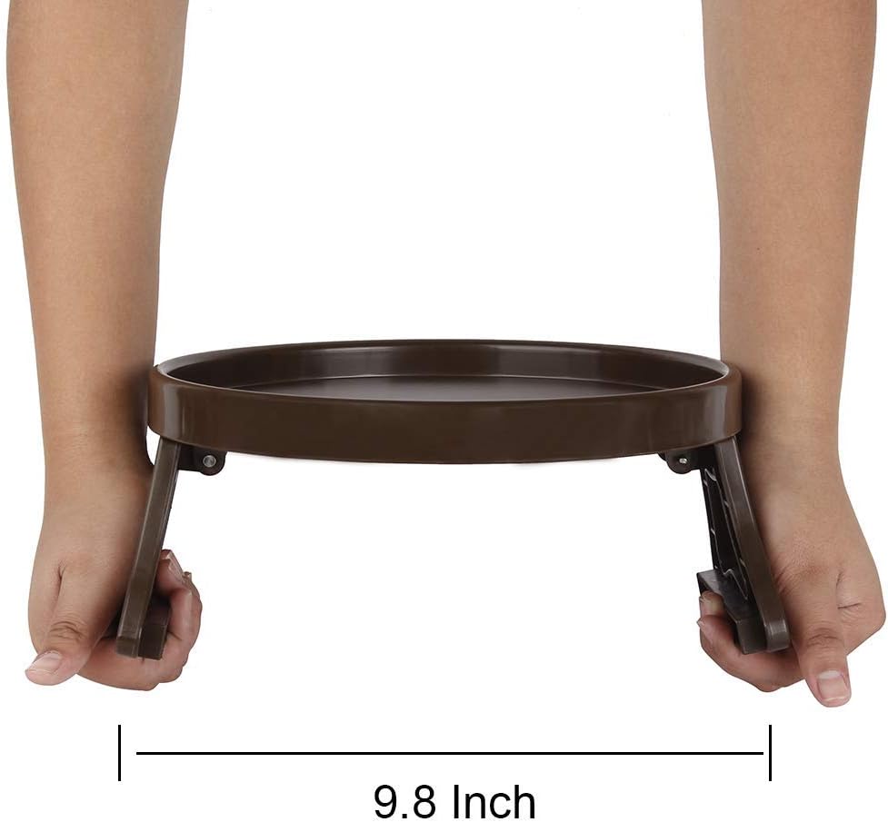 NDL Sofa Armrest Clip Table – No-Slip Couch Tray for Drinks, Snacks, Remote, Gamepads, Adjustable Armchair Table for Living Room, Bedroom, Dorm – Fits Most Armrests