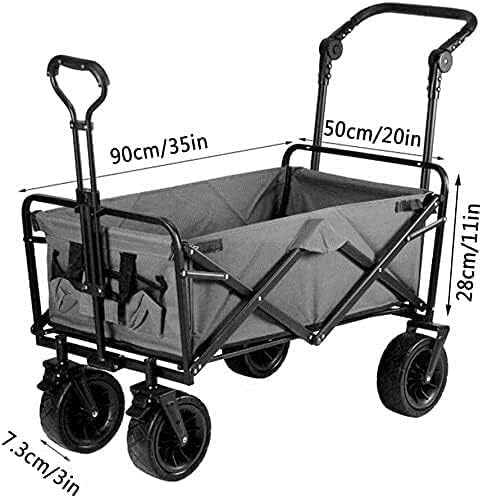 Outdoor Folding Utility Wagon Heavy Duty Wagon Cart with Removable Canopy Folding Outdoor Utility Trolley with Brake Load-Bearing 80kg 176lbs (Color : Style 4) (Style 2)