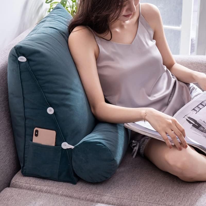 Bed Triangular Cushion Chair Bedside Lumbar Chair Backrest Lounger Lazy Office Chair Living Room Reading Pillow Household Decor(D)
