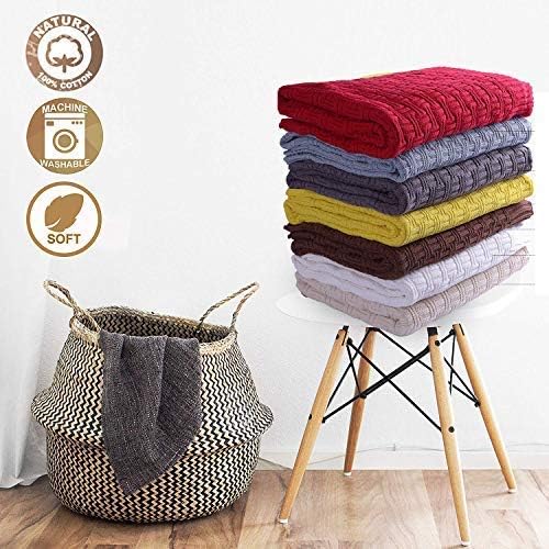Cable Knit Throw Blanket for Couch Sofa Car Home Decor 51 x 70in