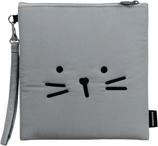 Nylon Strap E-Reader Pouch | Soft Padded Sleeve for Digital Readers (Gray, 6-7 inch)