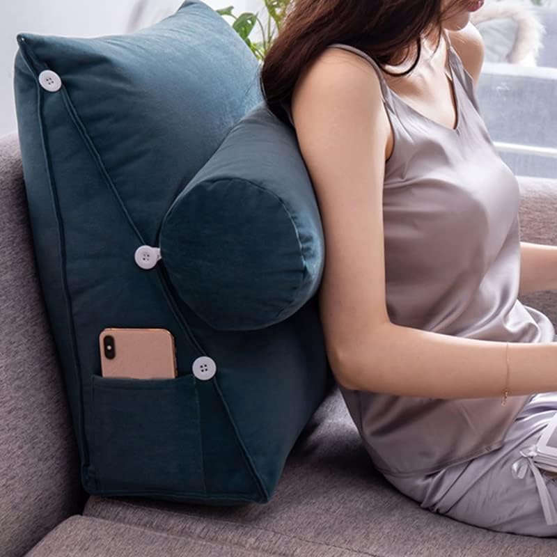 Bed Triangular Cushion Chair Bedside Lumbar Chair Backrest Lounger Lazy Office Chair Living Room Reading Pillow Household Decor(D)