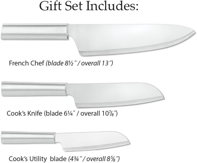 Rada Cutlery Chef Select Gift Set (S57), 3-Piece Knife Set, Stainless Steel Blades, Silver Handle