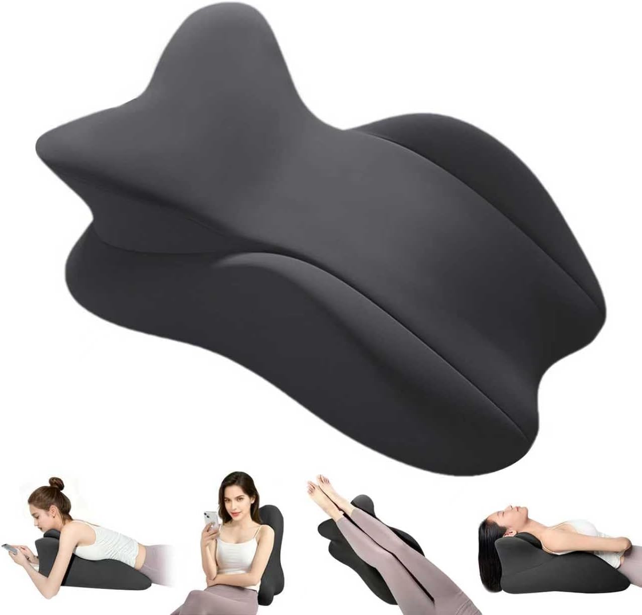 Memory Foam Ergonomic Pillow – Prone Support Orthopedic Pillow for Sleeping, Reading & Back Relief with Removable Cover Body Pillow Suppurt Weights Over 260 Pounds (Midele Size 23*15*9 inch)
