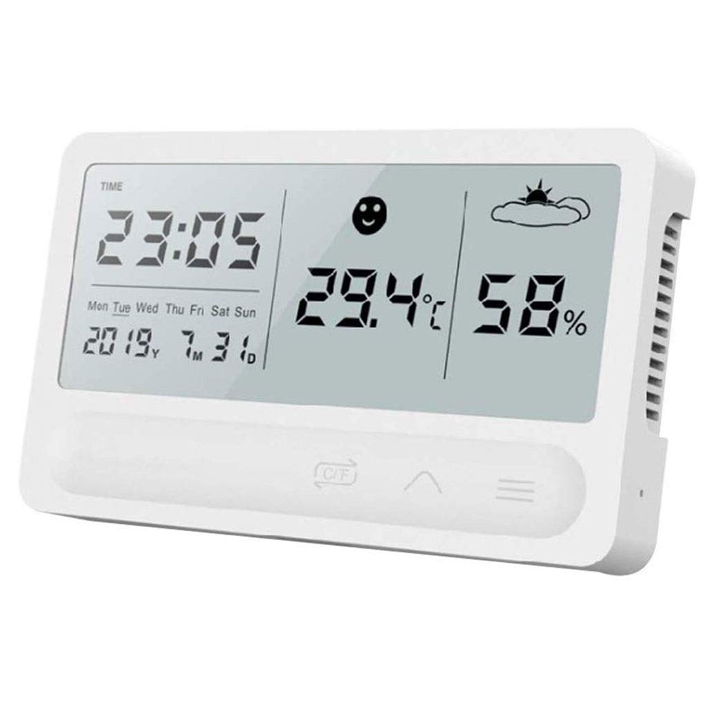Room Thermometer - Temperature and Humidity Meter Alarm Clock Mute