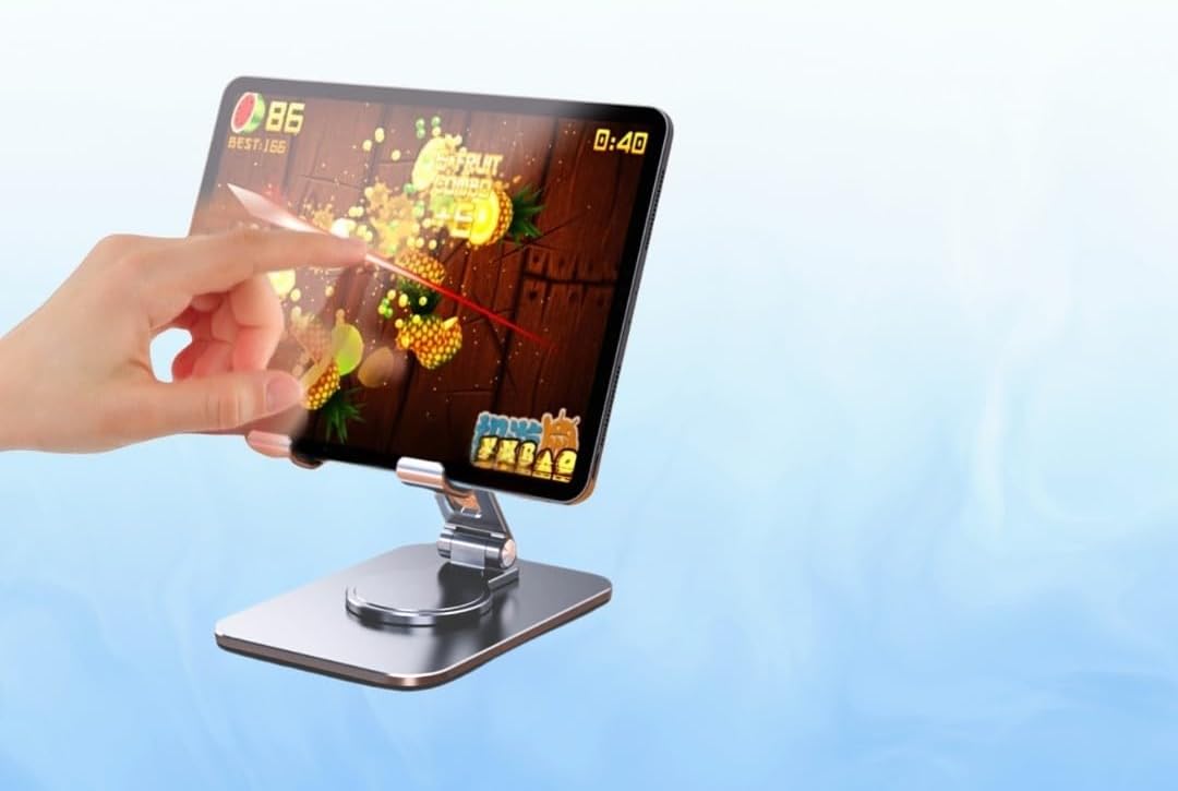 Premium 360° Adjustable Desk Stand for Phones & Tablets – Foldable, Ergonomic Holder with Multi-Angle & Height Adjustment, Anti-Slip Design for 4-12” Devices, Durable & Portable