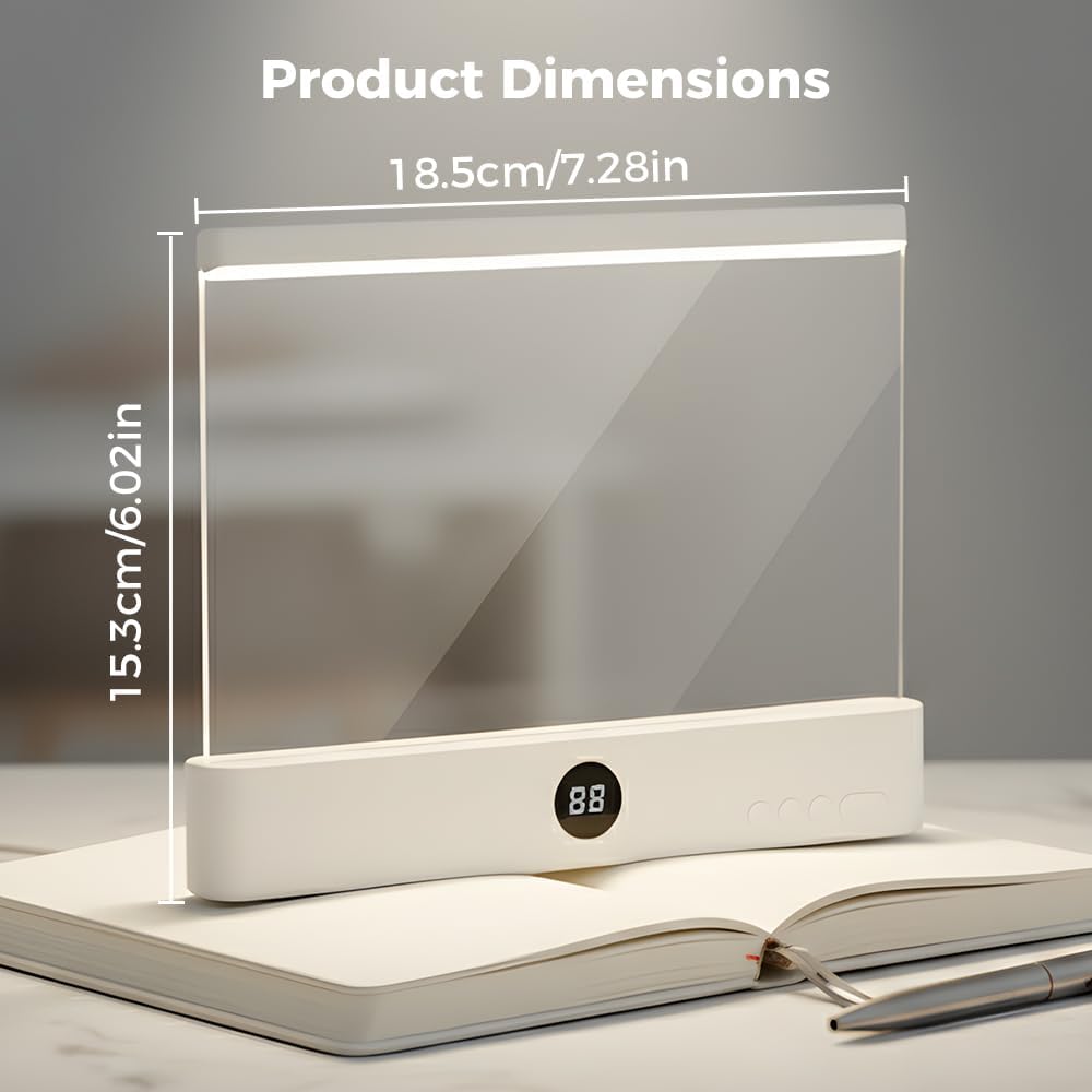 2026 Upgraded Book Light, Rechargeable Clear LED Flat Book Lights for Reading in Bed at Night with 3 Colors & Timer, Dimmable Panel Plate Lamp Full Page Light, Gift for Readers Women Men (white)