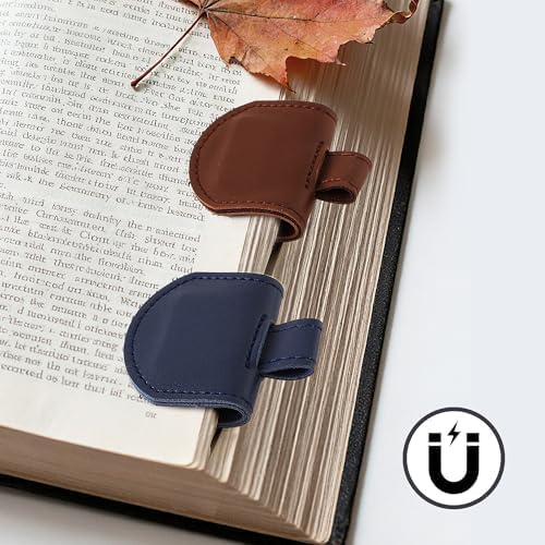 Magnetic Pen Holder for Notebook, Pen Clip for Journal Planner Notebooks, Fits Slim Pens, Soft PU Leather 3 Pack, Standard Size