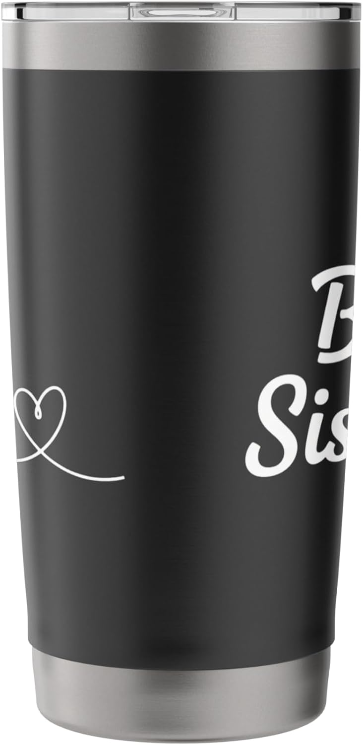 Big Sister Script Heart Family Sister Announcement For Women Stainless Steel Insulated Tumbler