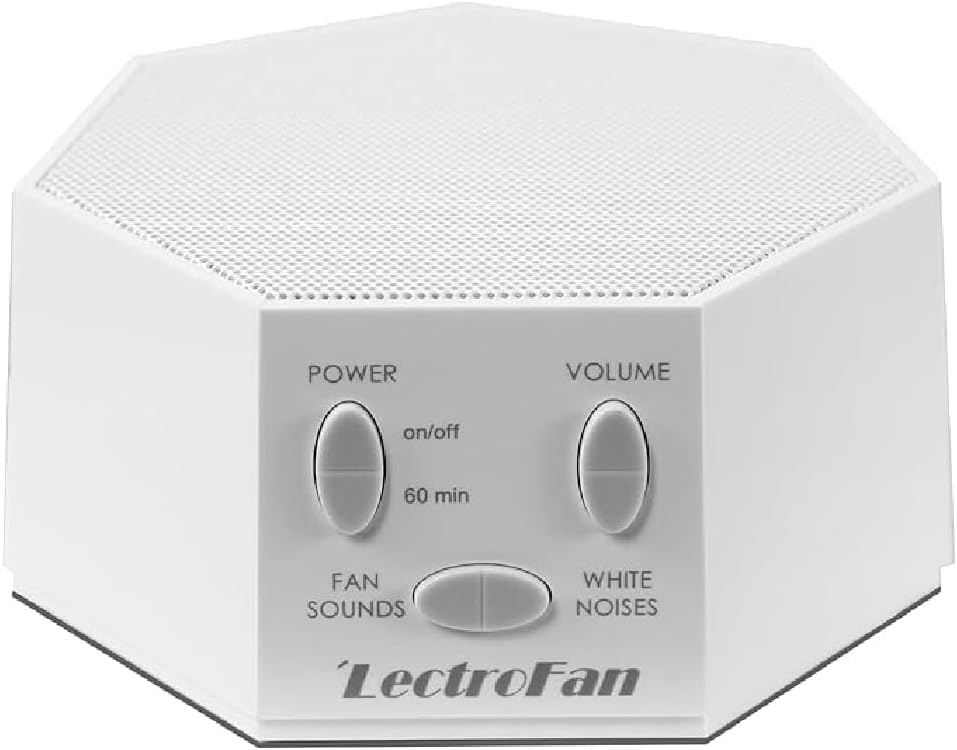 Adaptive Sound Technologies LectroFan Classic White Noise Machine - Global Power Edition with Adaptors for US, UK & EU - 20 Non-Looping Fan & White Noise Variations - White