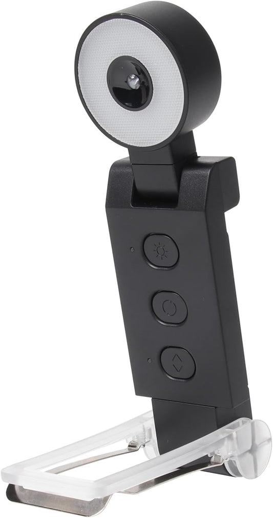 Book Light,USB Rechargeable Clip-On Reading Light,30 Adjustable Modes,Eye-Caring,Flashlight with Timer, Perfect for Book Lovers/Travel(Black, Round)