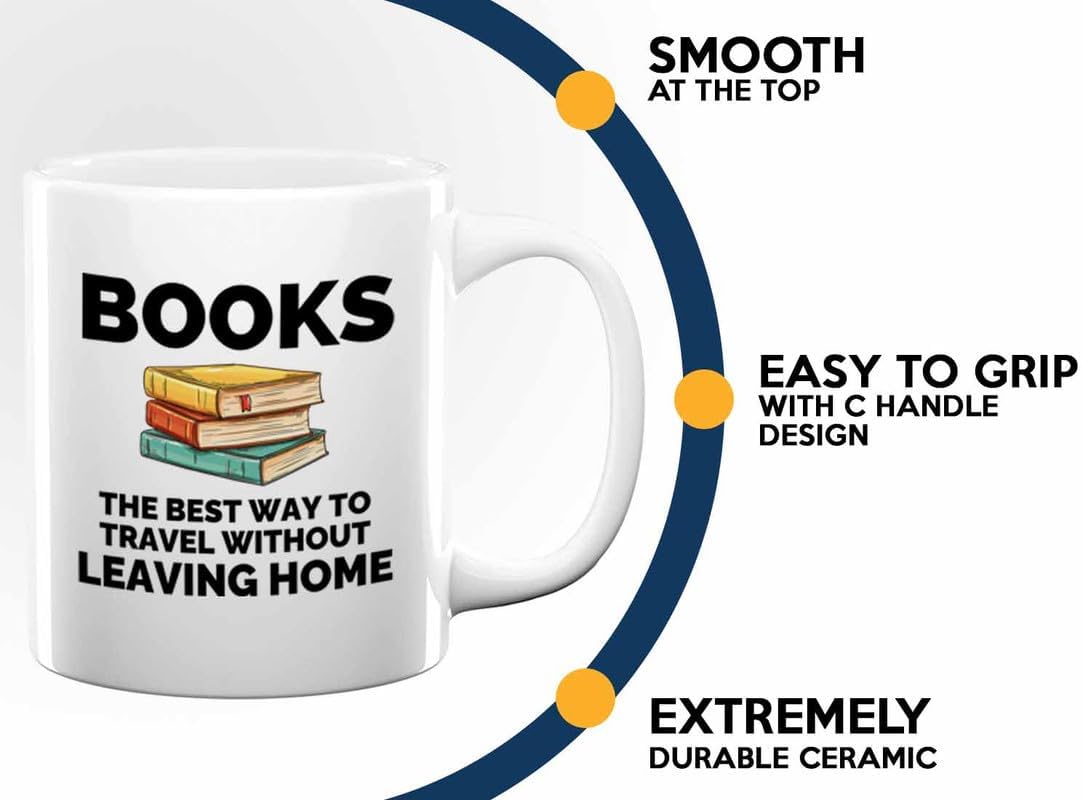 Book Lover Coffee Mug 11oz White - The best way - Gift For Poets Bookish People Bibliophile Librarian Book Club Reader
