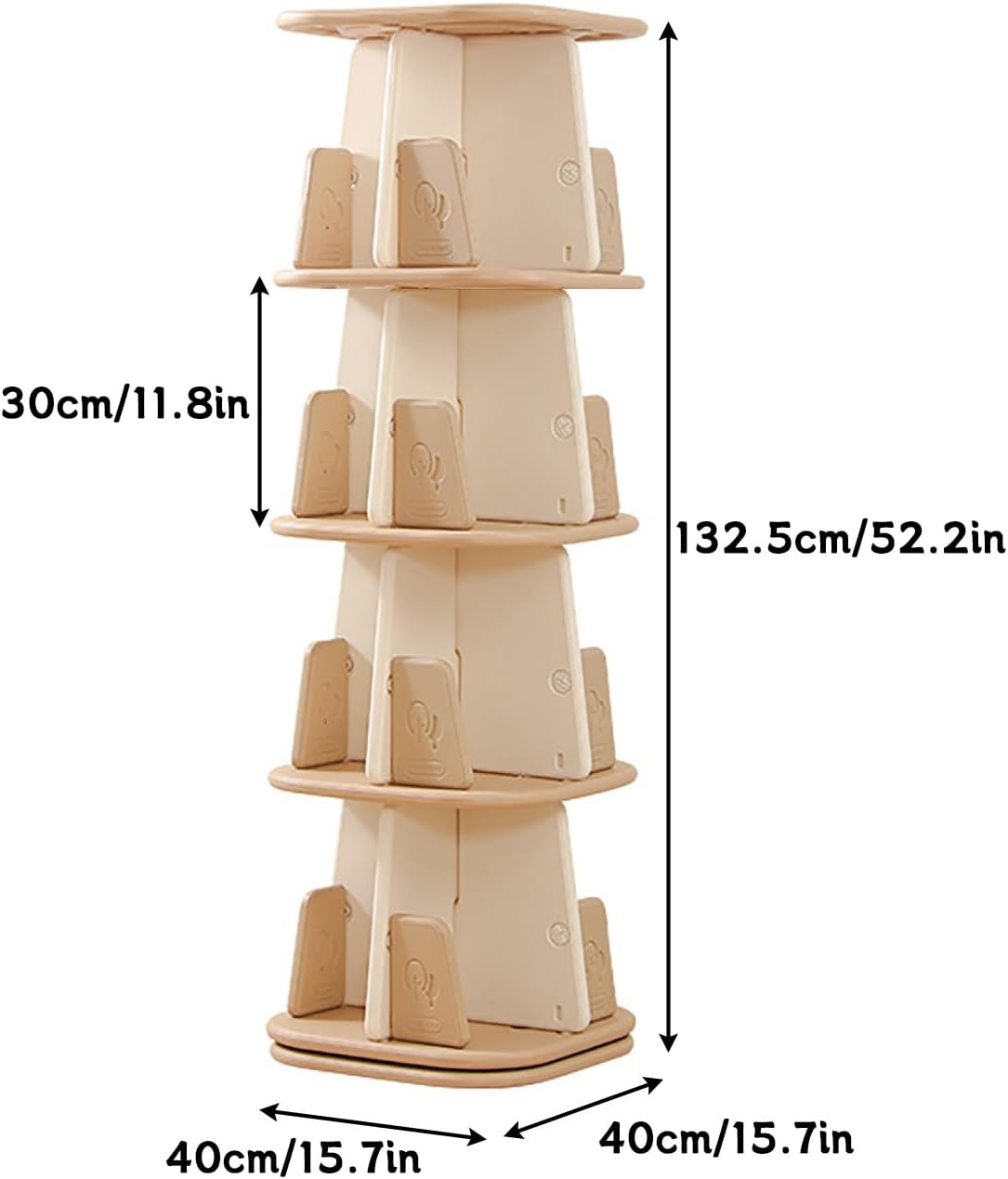 360° Rotating Bookshelf For Space Saving Modern 360 Display Spinning Bookshelf 2/3/4/5Tier Floor Standing Bookcase Storage Rack For Kids&Adults Narrow Shelf Revolving Bookcase For Small Space Living R