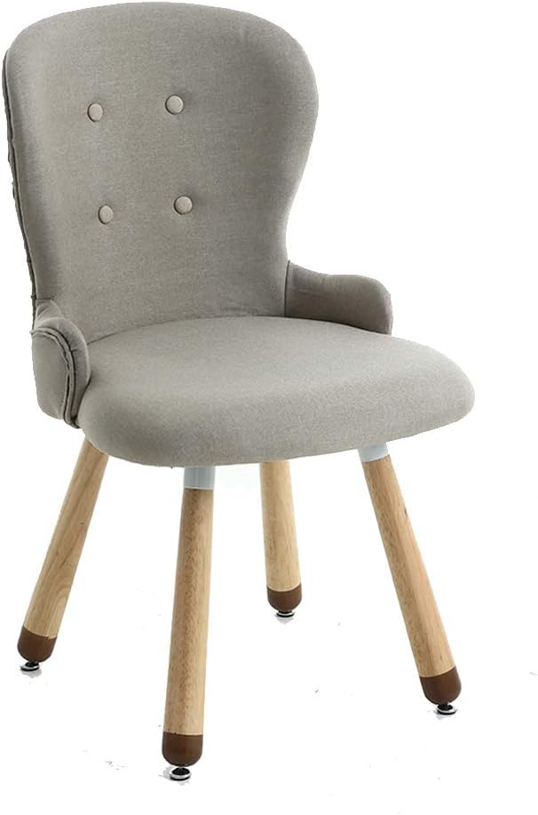 Comfortable Chair Dining Chairs,Cotton Linen Upholstered Lounge Chair Makeup Stool,Accent Side Chairs with Solid Wood Legs(Highly fine-tunable),for Restaurant/Pub/Cafe/Living Room/Hotel/Kitchen Lei