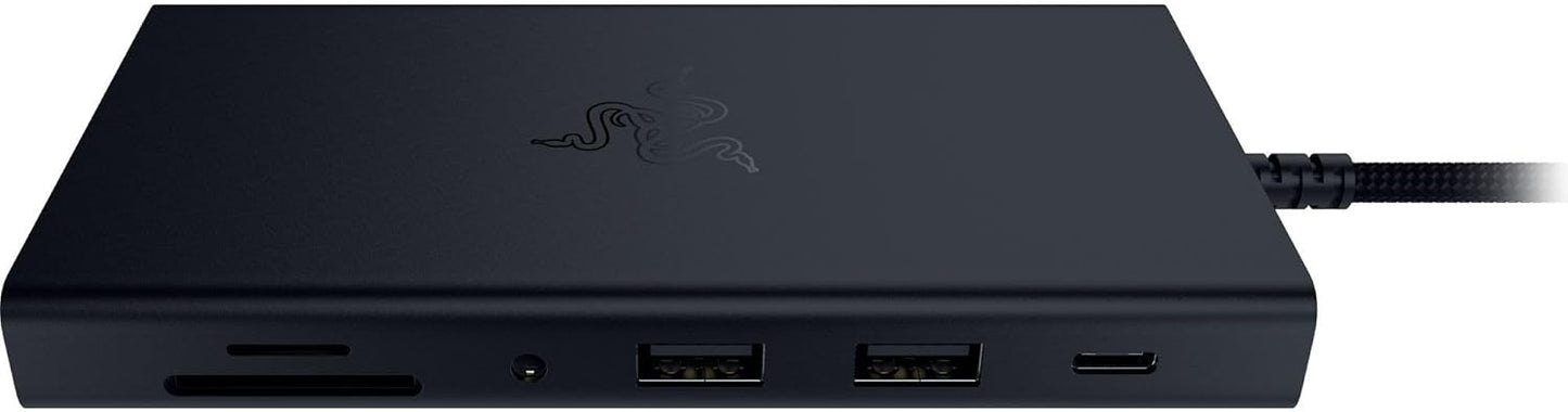 Razer USB C Dock 11-Port Travel Charging Station for Windows Mac Laptop iPad Surface Chromebook Galaxy Tab: Type C, HDMI, Ethernet, MicroSD - 4K 60 Hz Display - 85 W Tablets + Mobile Fast Charge