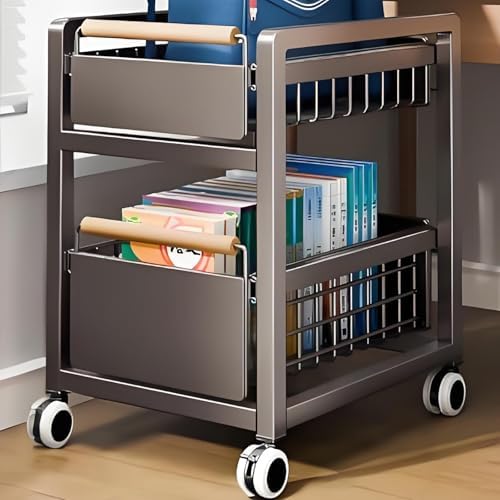 Rotating Metal Bookshelf - Space-Saving Revolving Bookcase for Home, Office & Study - Stylish Storage Organizer for Living Rooms, Bedrooms, Balconies & Desks