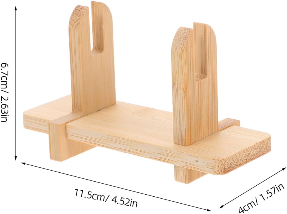 Cabilock 3Pcs Japanese Fan Stand, Bamboo Folding Hand Fan Display Holder, Traditional Oriental Sensu Base Rack, Wooden Easel Stand for Home Decor Collectibles