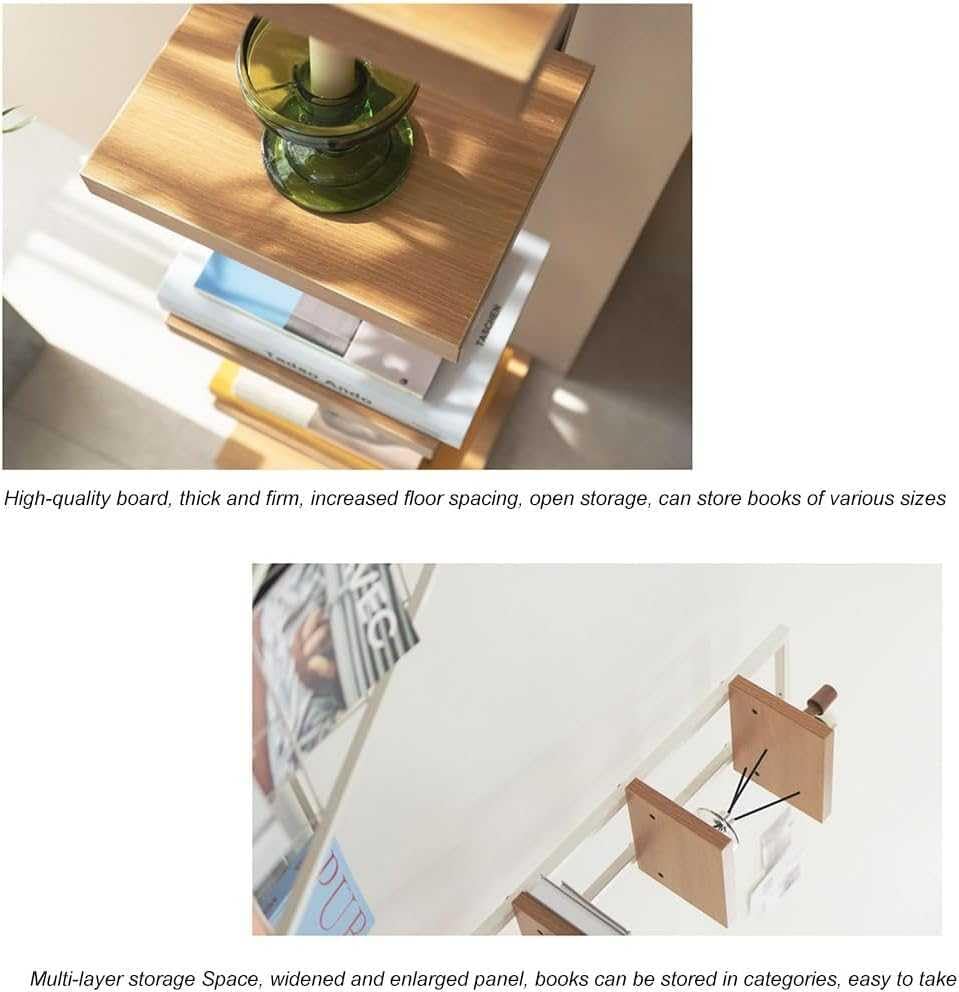 Invisible Corner Bookshelf, Freestanding 4/6 Tier Vertical Shelf for Home Office, Living Room & Bedroom - Modern Stylish Storage for Books & Decor, Space-Saving Solution
