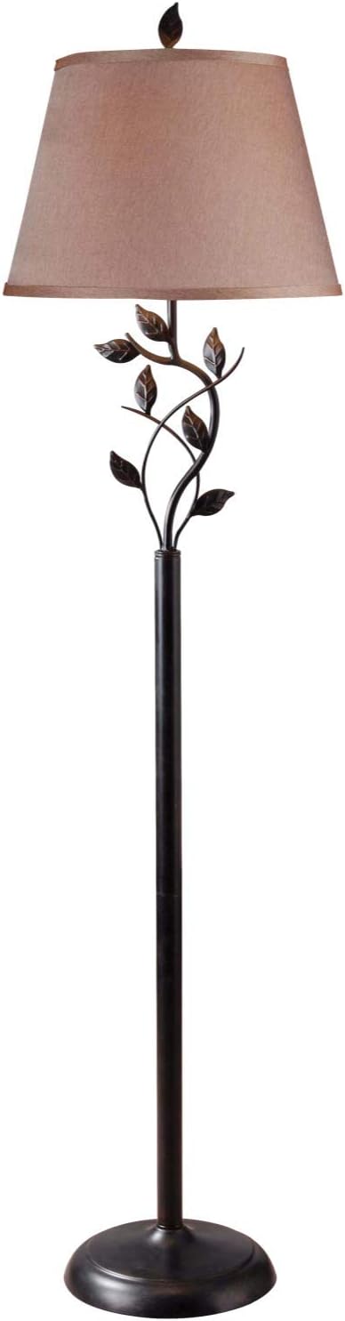 Kenroy Home 32240ORB Ashlen Floor Lamp with Oil Rubbed Bronze Finish, Rustic Style, 58.75" Height, 15" Width, 15" Depth