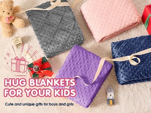 yescool Weighted Blanket 3 lb Blue Small Weighted Lap Blanket for Boys and Girls, Cooling Weighted Throw Blankets Minky Heavy Blankets, Christmas Gifts for 20-45lbs, 36 * 48in