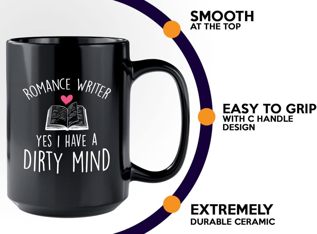 Author lover Coffee Mug 15oz Black - Romance Author yes I Have a Dirty Mind - Novelist scribbler Reading Book creator prose writer