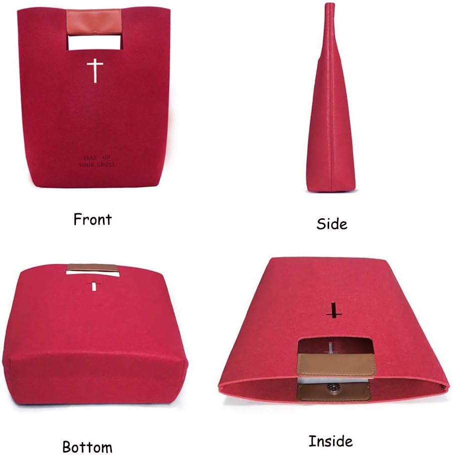 Bible Bags for Women, Felt Carrying Bible Book Case Church Tote Bag Christmas Christian Gift