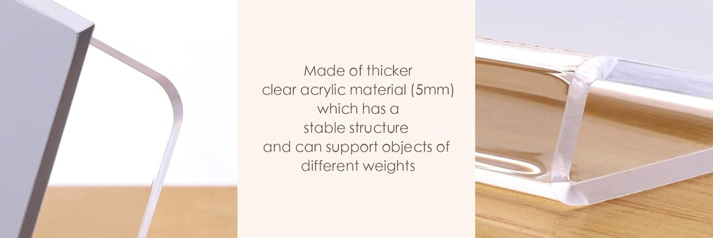 SANRUI Acrylic Display Easel with 2.7''Ledge,2PC Clear Book Display Easel Holder，Display Stand for New Book Releases , Book Stand for Displaying Tablets, Magazines,Notebooks,iPad,CDs, etc（A5 Size）