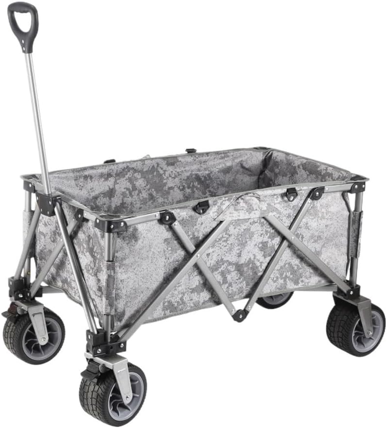 Portable Camping Cart,Outdoor Folding Beach Camping Cart with Camouflage Color Easy Storage and Trolley Trailer for Fishing Portable and Convenient Utility Cart