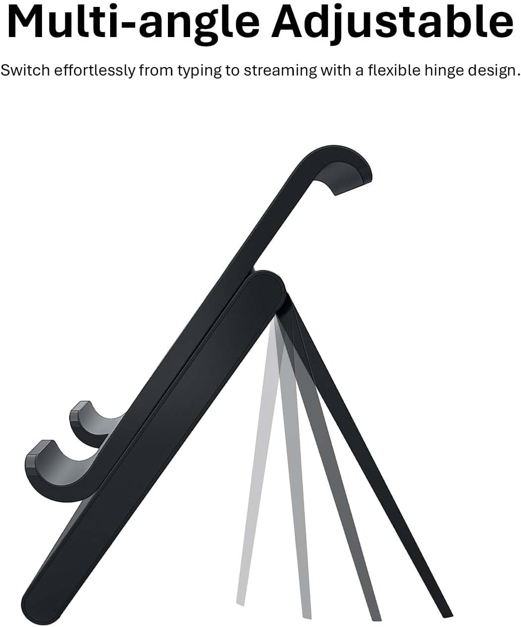Tablet Stand, Adjustable Height, Phone Stand, Tablet Stand for Desk, Devices up to 12", Charging Slot, Foldable, Silicone Padding, Compatible with iPad/iPhone, Fits Tablets and Phones