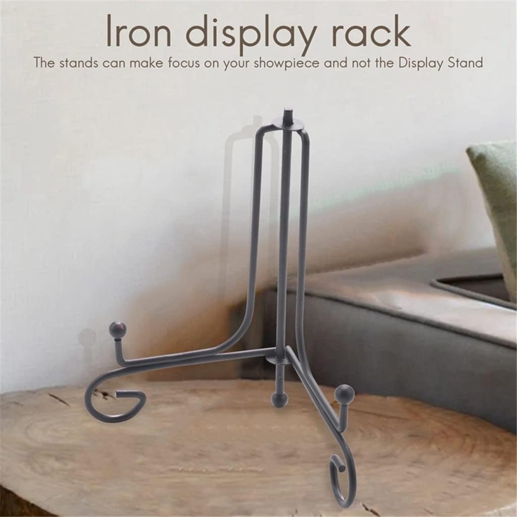 (2 Pack Iron Display Stand, Black Iron Easel Plate Display Photo Holder Stand, Displays Picture Frames, Cookbooks, Decorative Pl