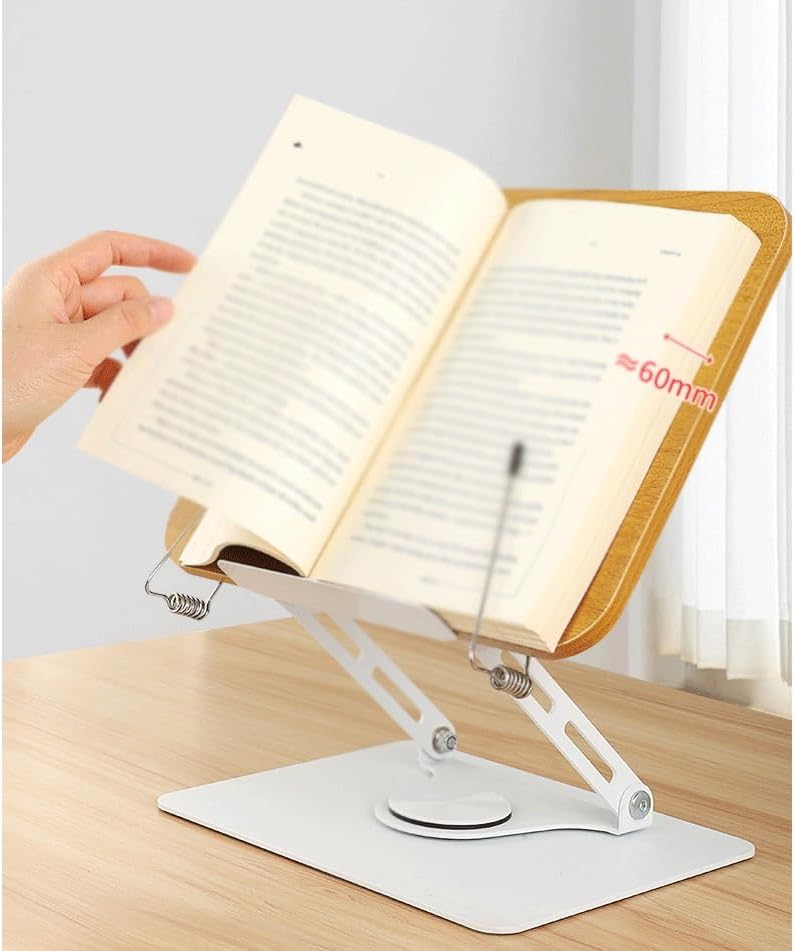 Rotating Woodgrain Reading Stand Learning Multi Functional Elevating Notebook Support