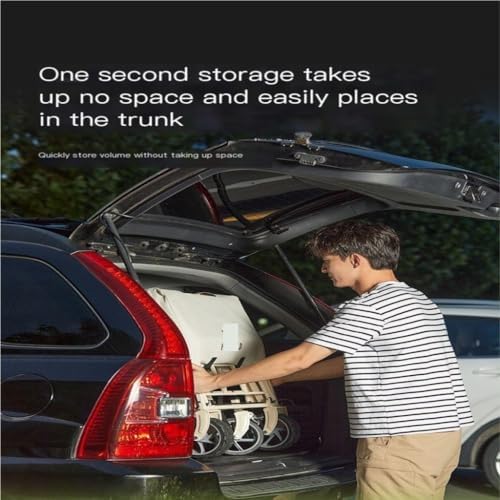 Portable Camping Cart,Outdoor Beach Camping Trolley Cart with Foldable Table Hand Pulled Design Portable Sports Stall Cart for Outdoor Activities