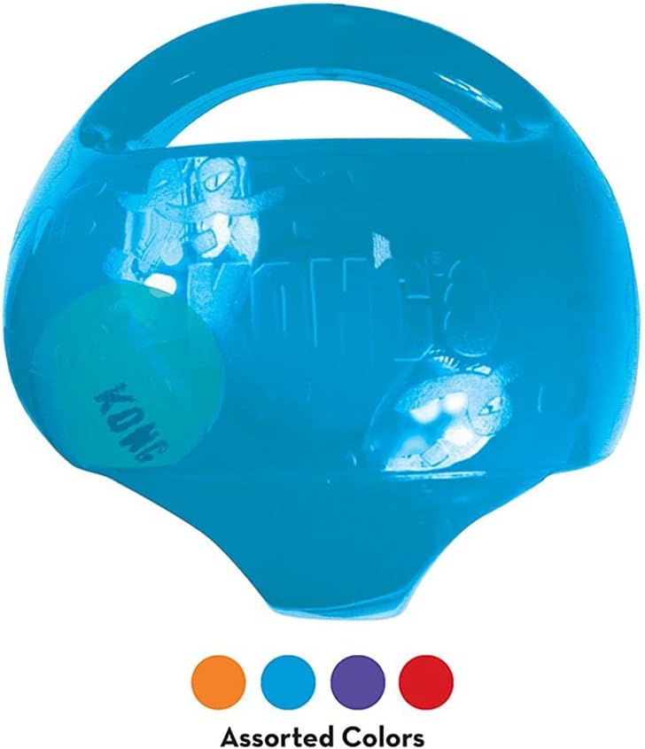 KONG Jumbler Ball - Interactive Toy for Dog & Puppy Playtime - Fetch Toy with Tennis Ball - Dog Supplies for Engaging Play - for Large/XL Dogs - Randomly Provided Color